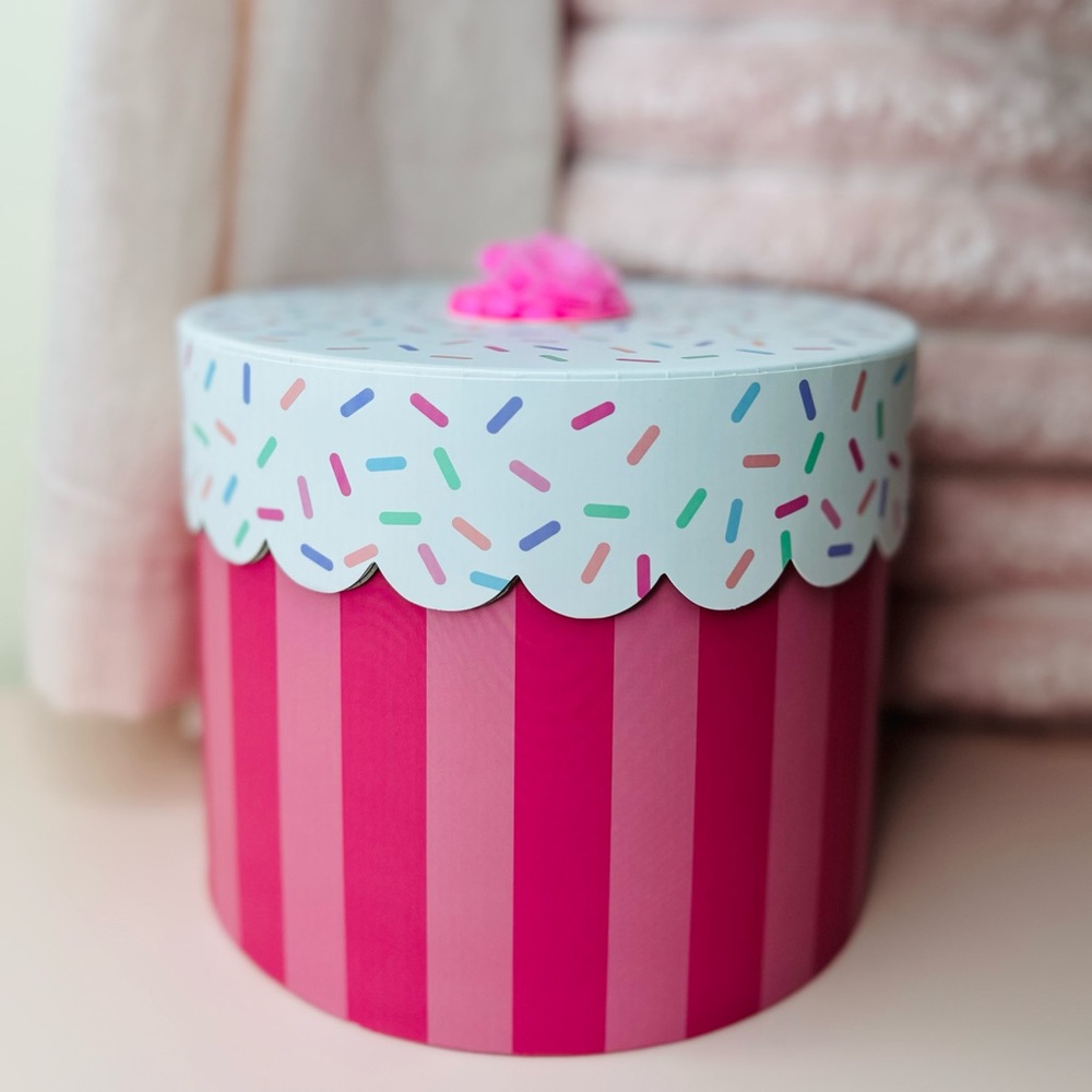 Spritz Pink and White Striped Cupcake Party Box